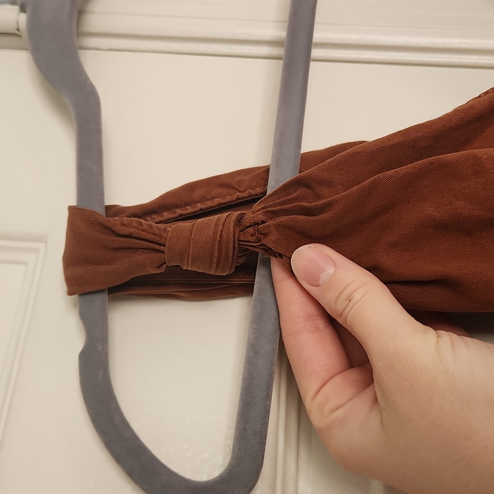 Zara Brown Linen Retro Inspired Dress. Sz Small - Picture 6 of 9
